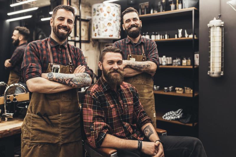 The happy barbers used our ideas to promote their barbershop