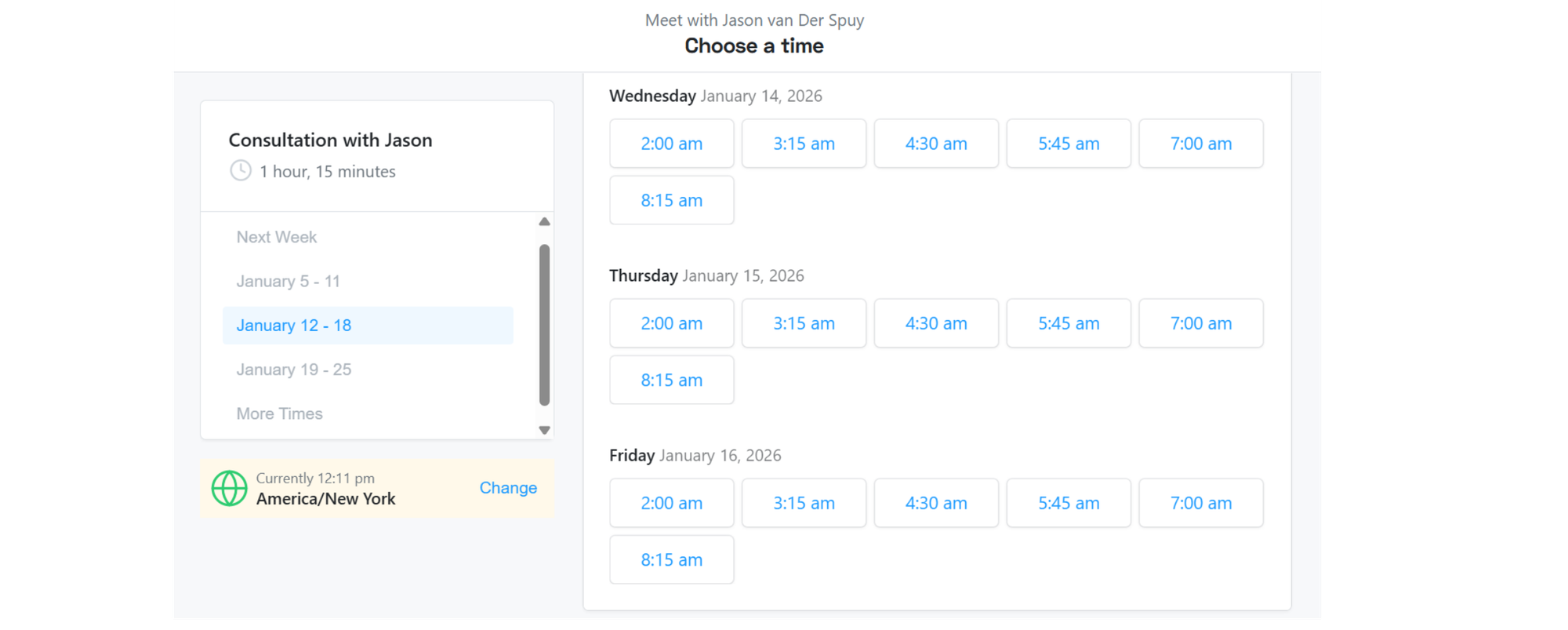 Appointlet Calendar Interface