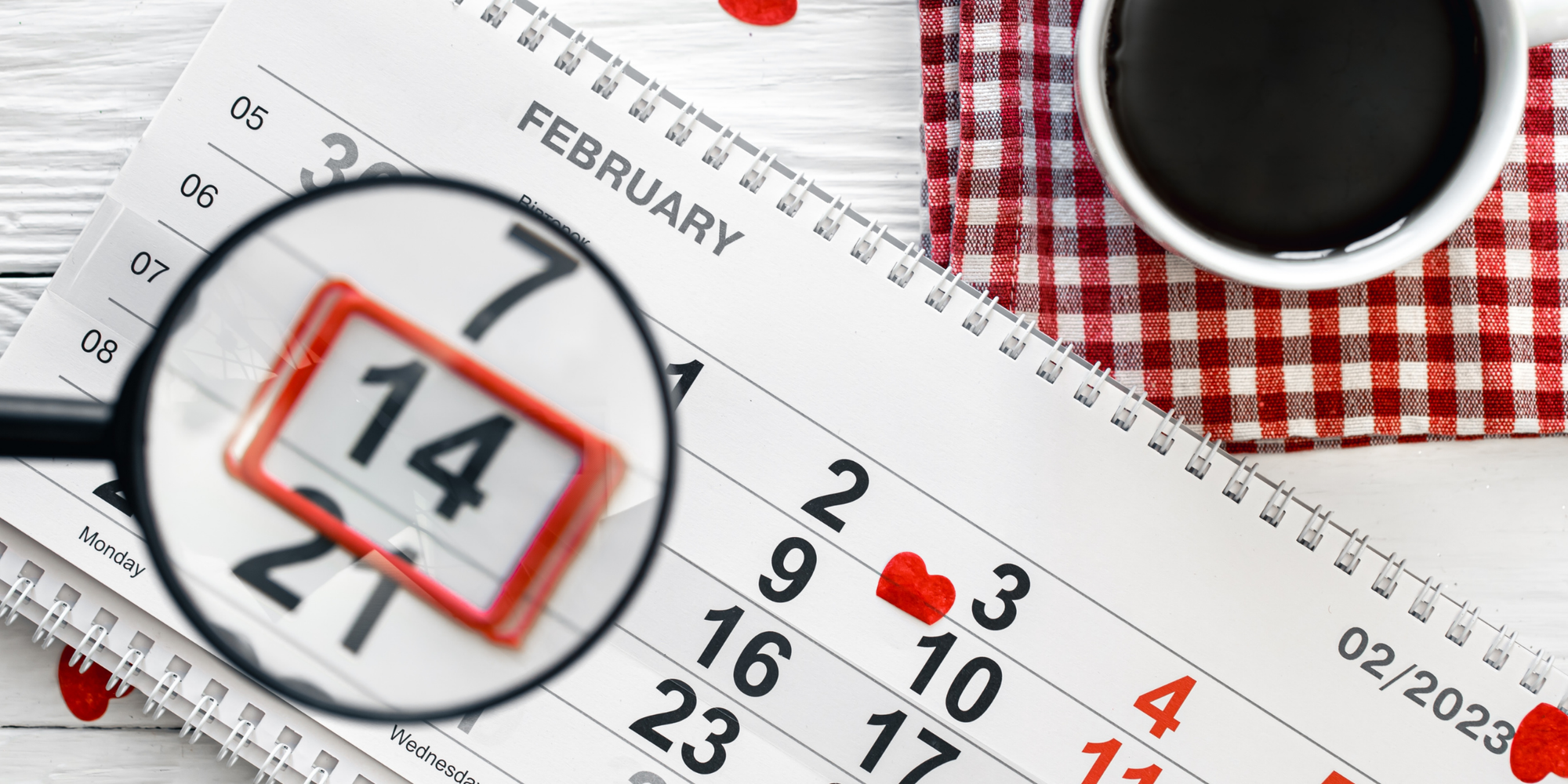 Calendar date highlighted with hearts; best shared calendar for couples to share plans and avoid scheduling conflicts