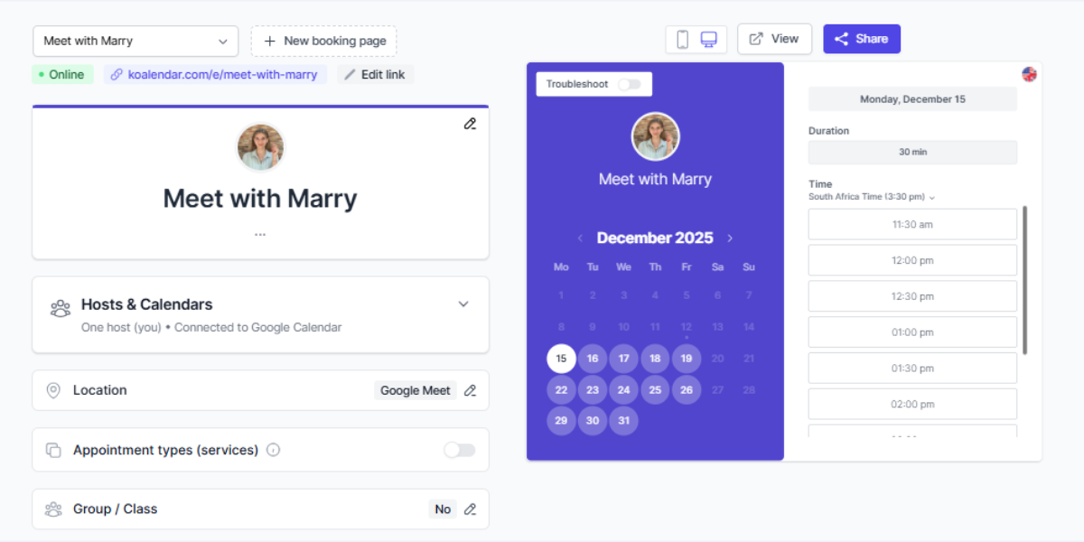 screenshot koalendar best scheduling app