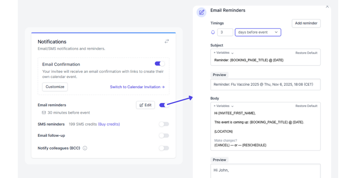 koalendar email remindes increase online reservations
