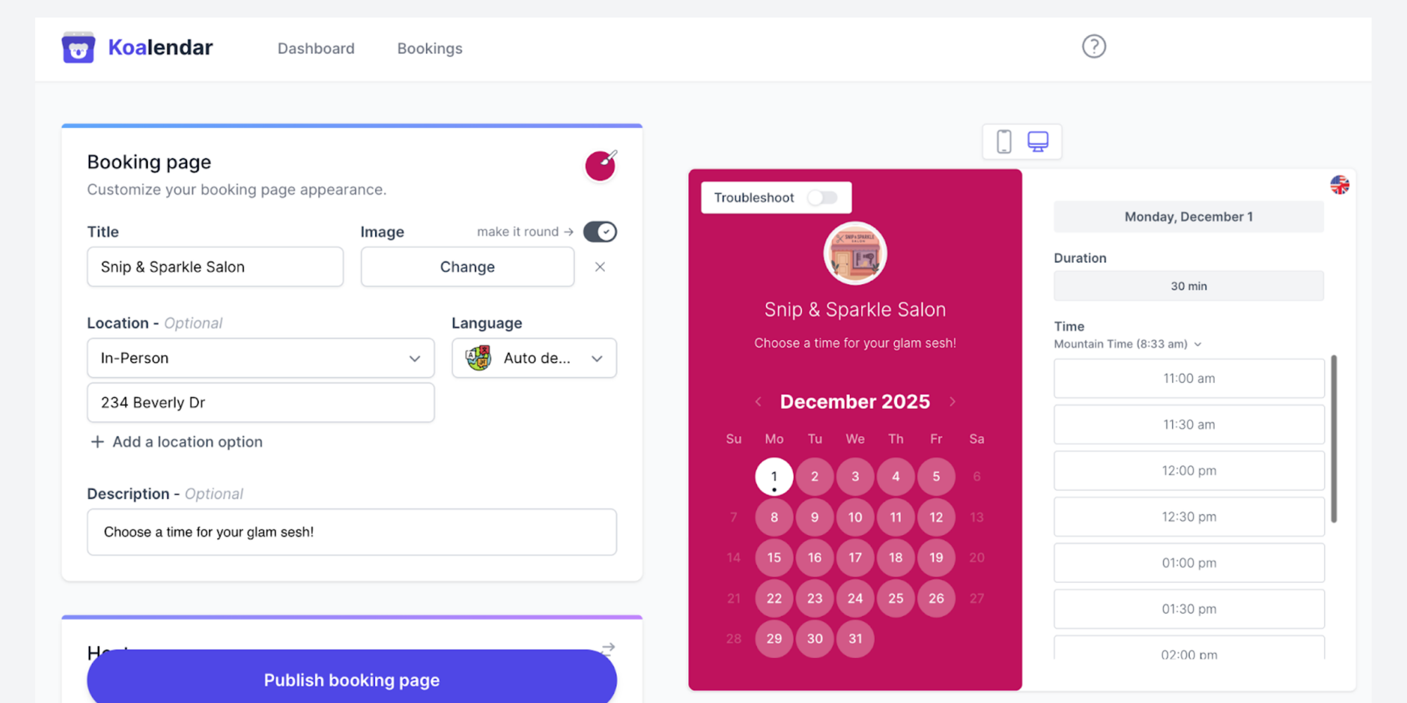 koalendar best hair salon booking software