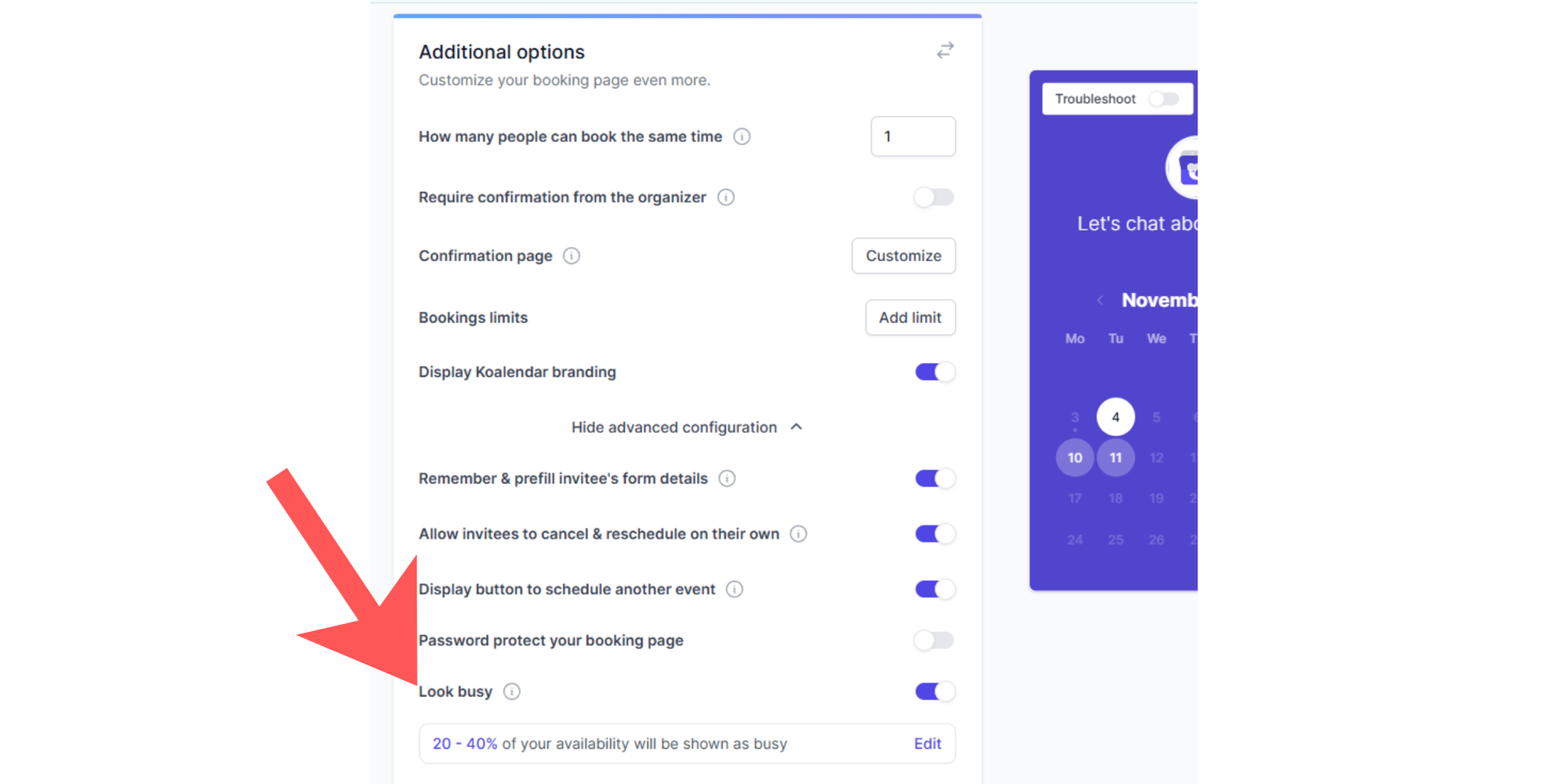 koalendar scheduling software dynamic availability rules