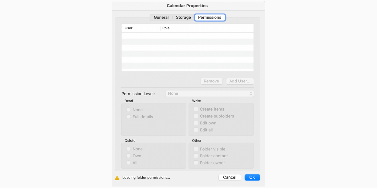 screenshot how to share my Outlook calendar on Mac