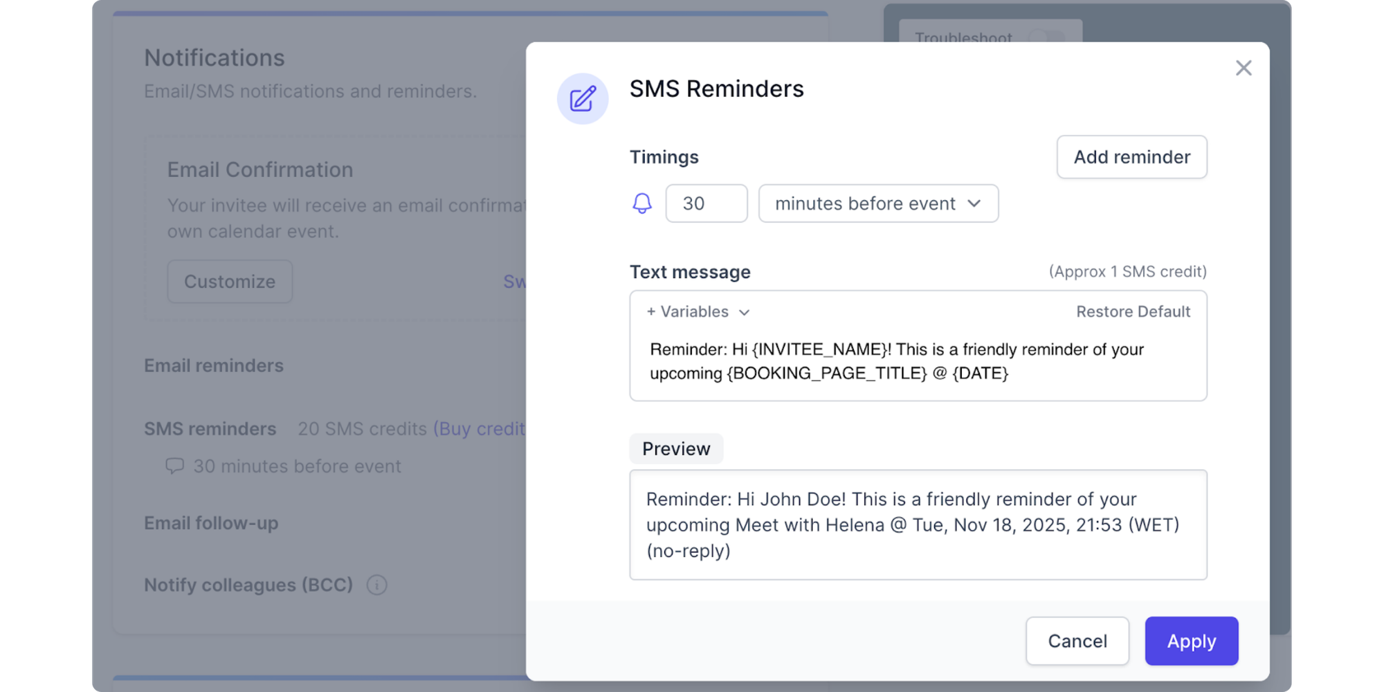 koalendar automated sms for google calendar events