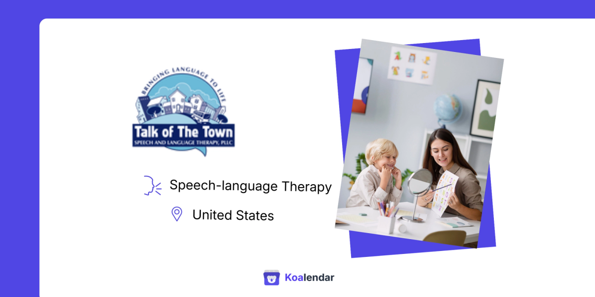 Speech Therapy book through Koalendar scheduling software