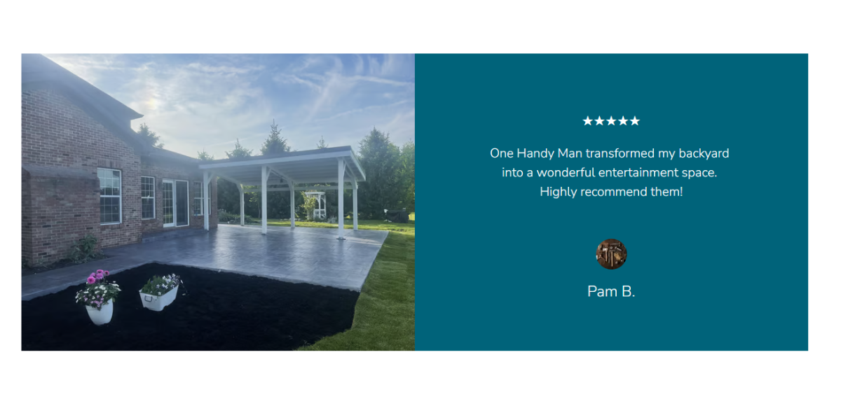 Example of a testimonial on a handyman website