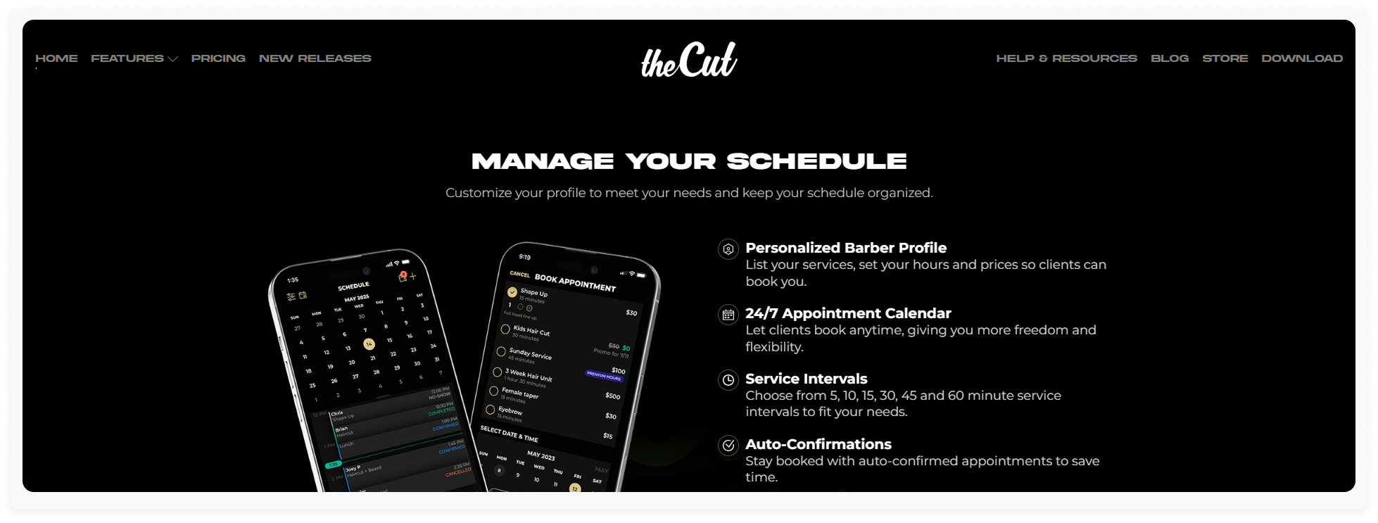 thecut barber scheduling app fro  solo barbers and small teams