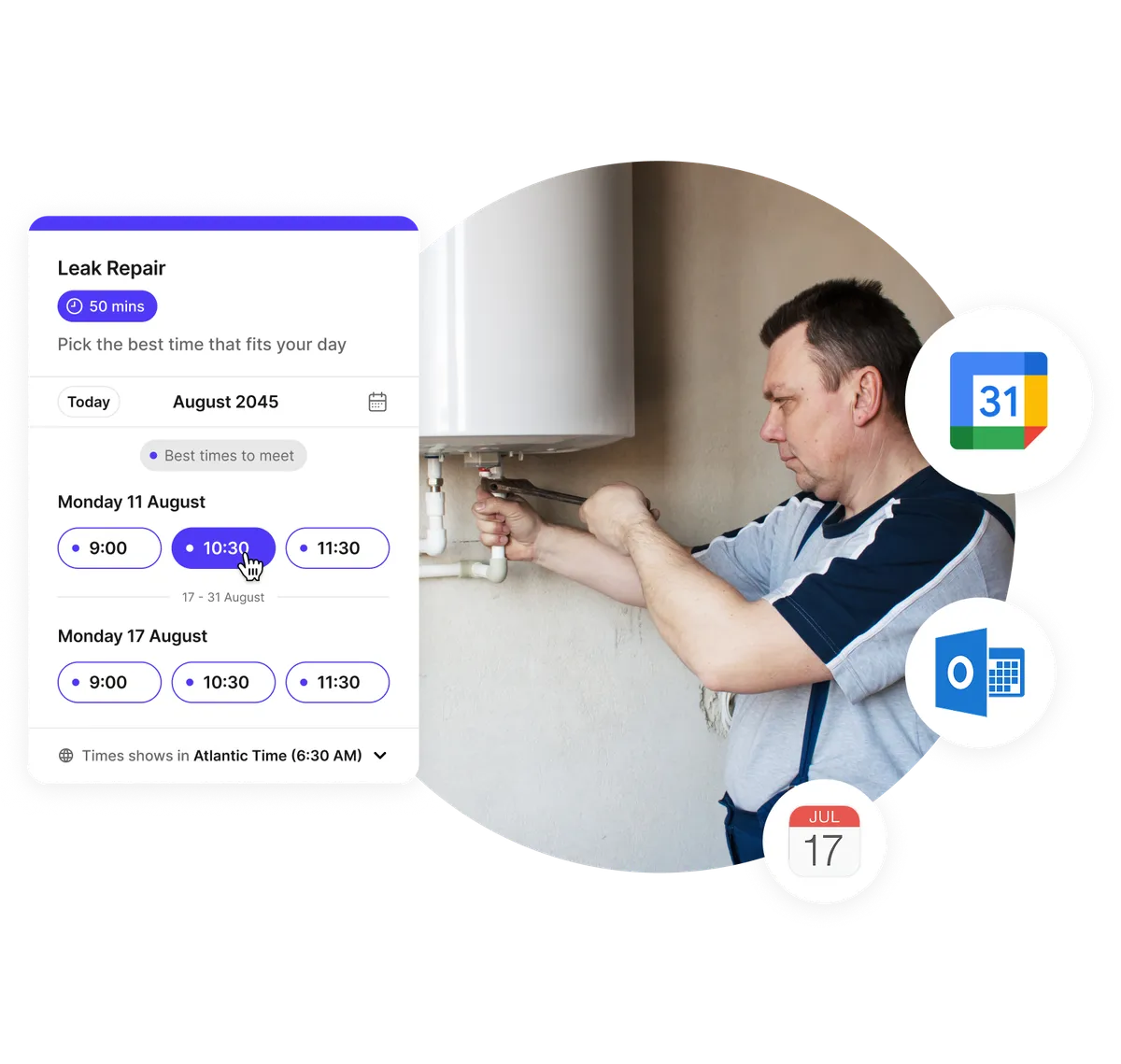 Online plumber scheduling software