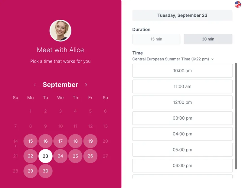 Koalendar appointment reminder software screenshot