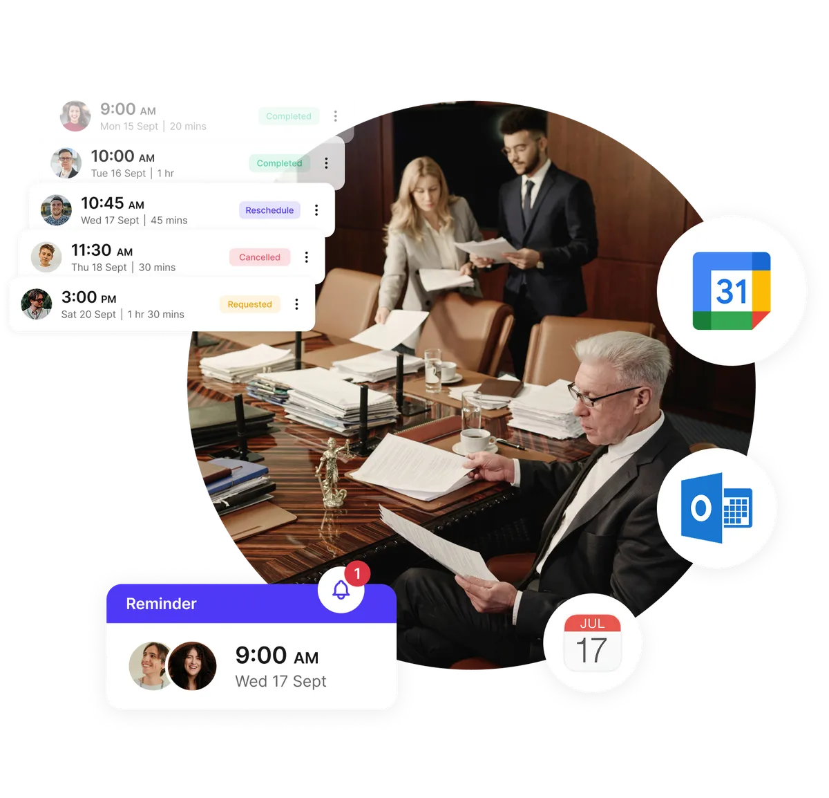 automatic reminders for court dates
