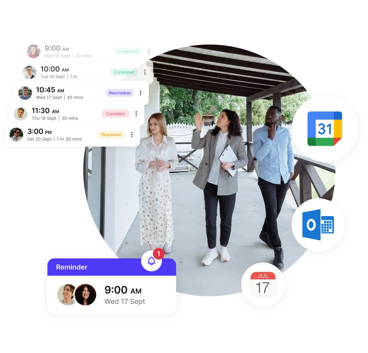 real estate booking app reminders