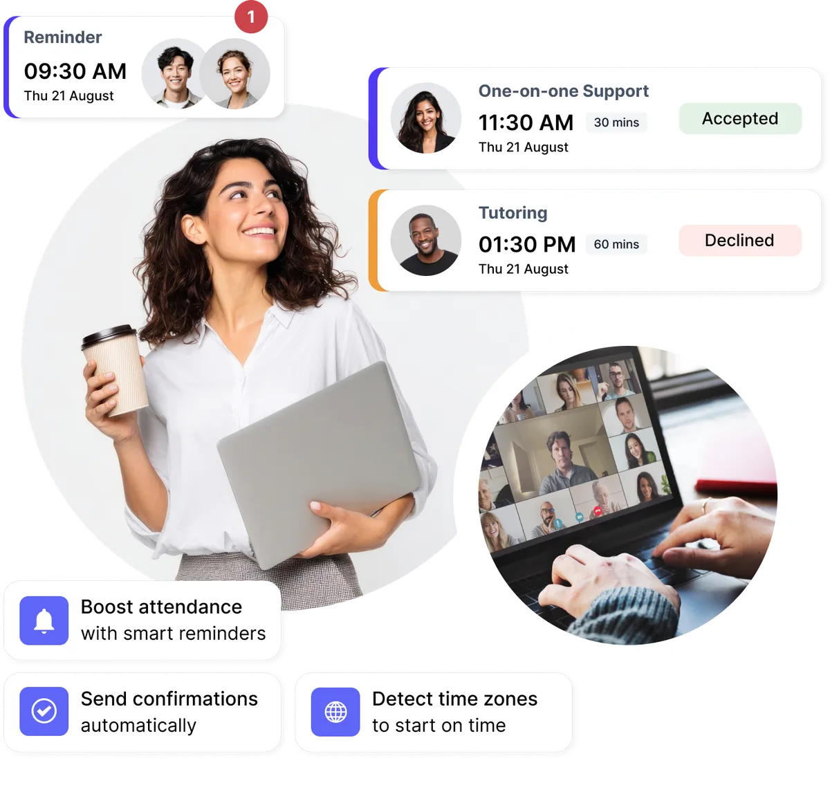 Student receiving an SMS reminder about a school class