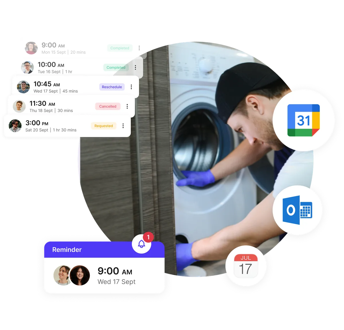 Automated plumber job reminders