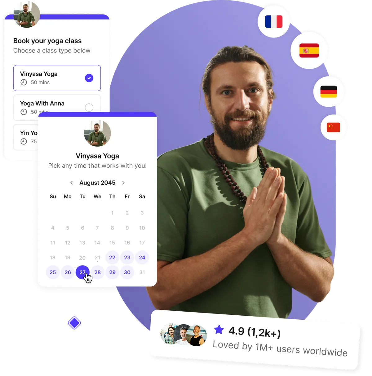 Yoga class booking system