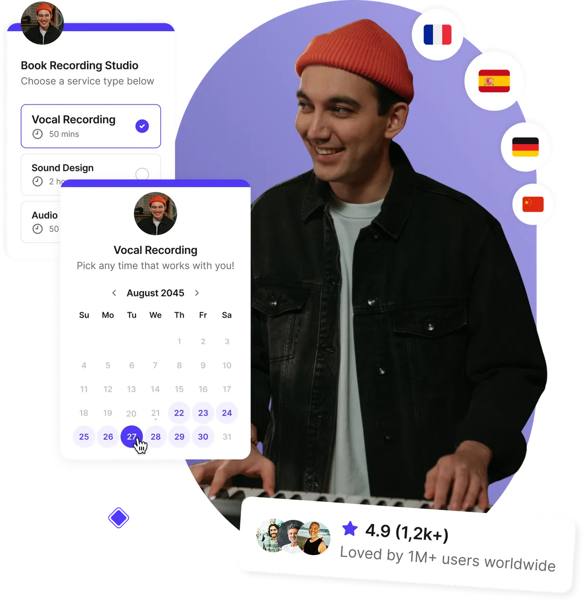 Recording studio scheduling software