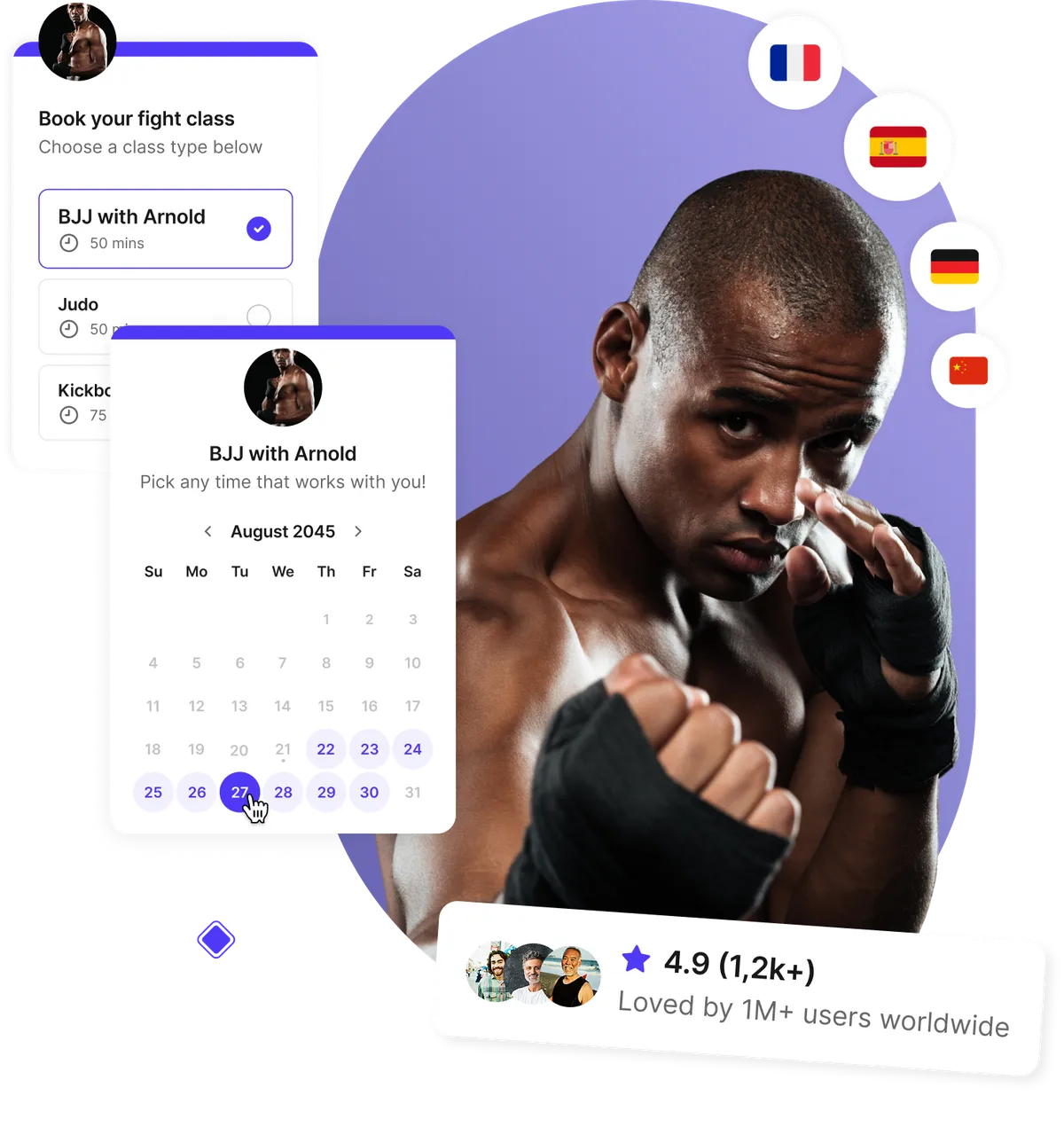 Martial arts scheduling software