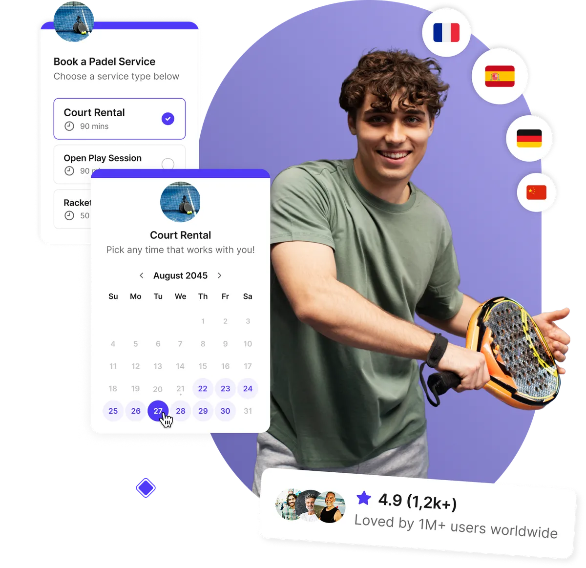 Padel court booking software
