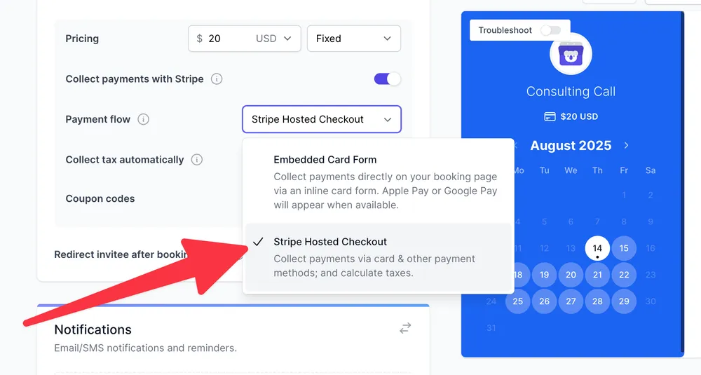 Koalendar booking payment system